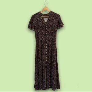Vintage DBY floral button down dress